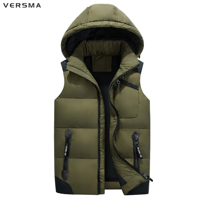 VERSMA с капюшоном Лидер продаж Брендовая мужская жилет Colete Masculino Для мужчин без