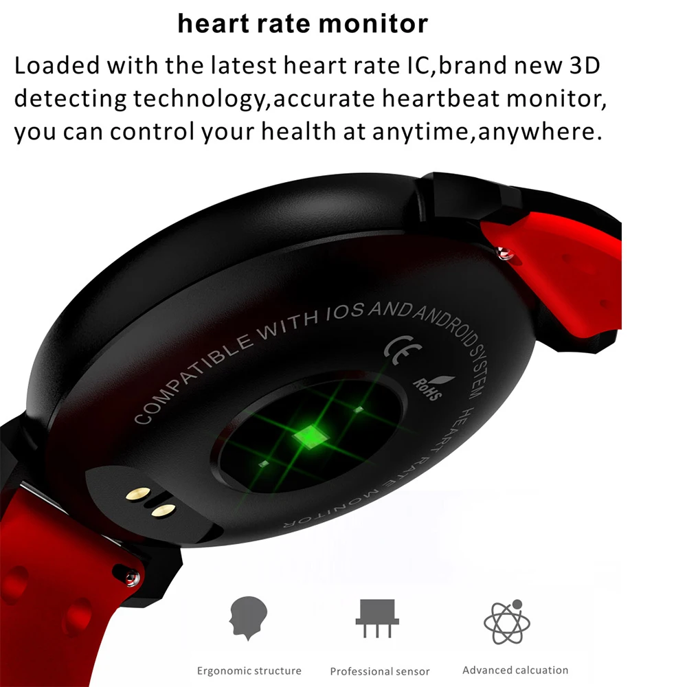 Zucoor умный Браслет Heart Rate Мониторы IP68 Водонепроницаемый группа Шагомер трекер