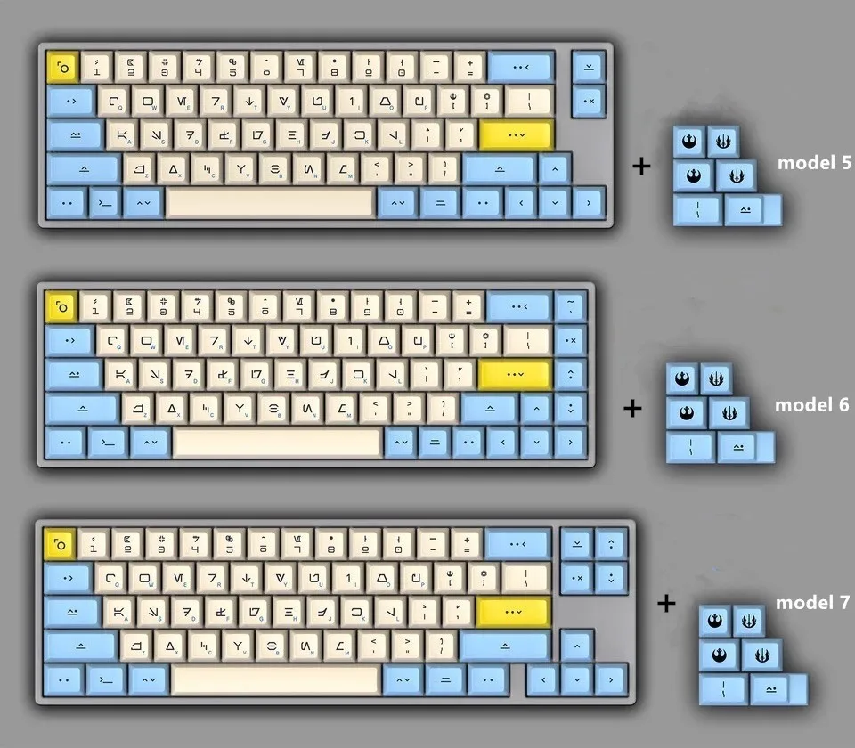 1 Набор DSA PBT с сублимационной краской колпачки для ключей 60% механическая клавиатура колпачки для ключей Godspeed цветовое соответствие для звездных войн холст Typeface