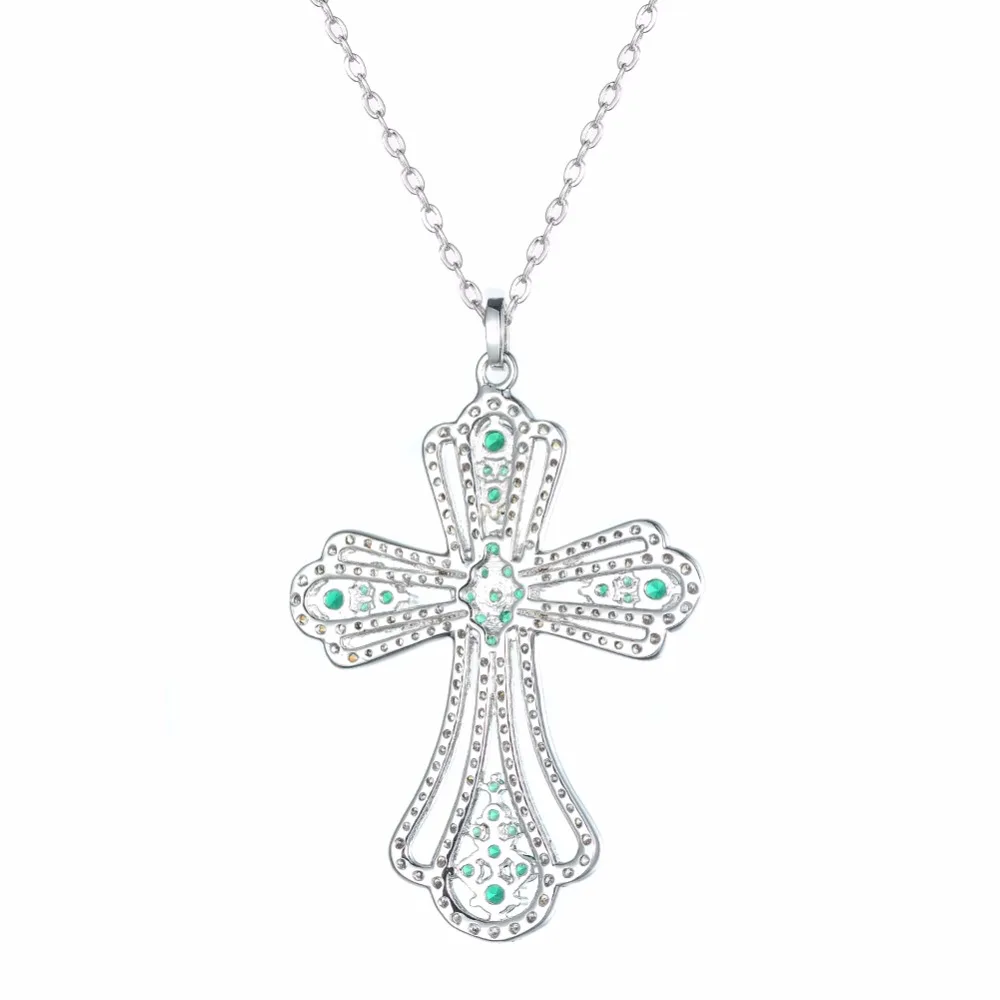 Модные ювелирные изделия KIVN с синим фианитом Женские Подвески кресты для девочек