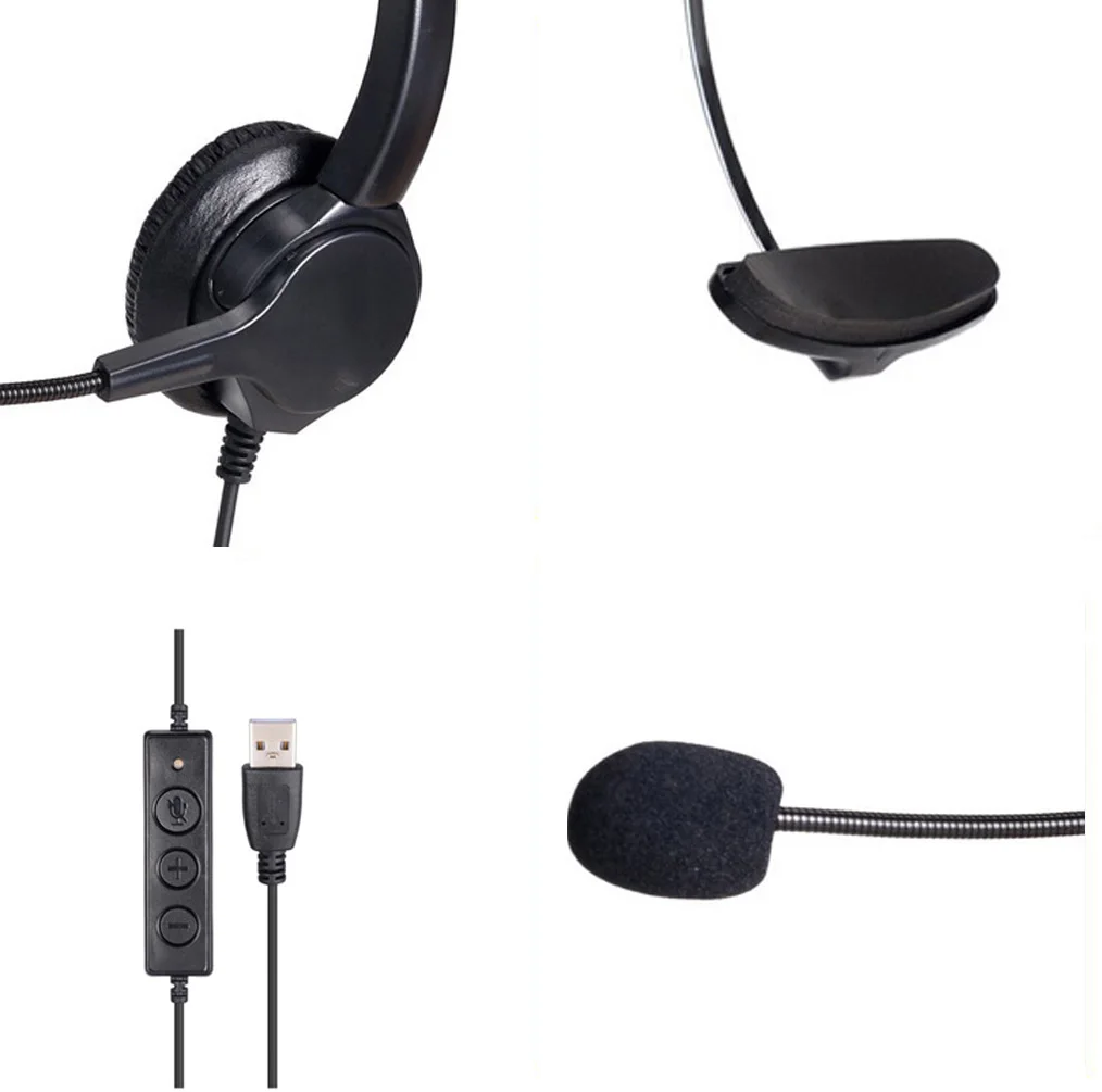 VH500 USB наушники Моно микрофон Регулируемая головная повязка гарнитура для