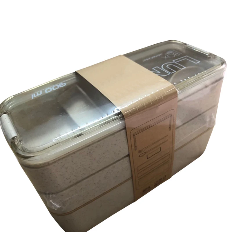 3-Layer Microwave Oven Bento Lunch Box Utensils Spoon Food Container Storage Boxes Pink School Office Outdoor Picnic 1Pcs