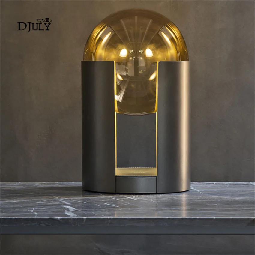 Скандинавские постсовременные стеклянные шариковые настольные лампы для