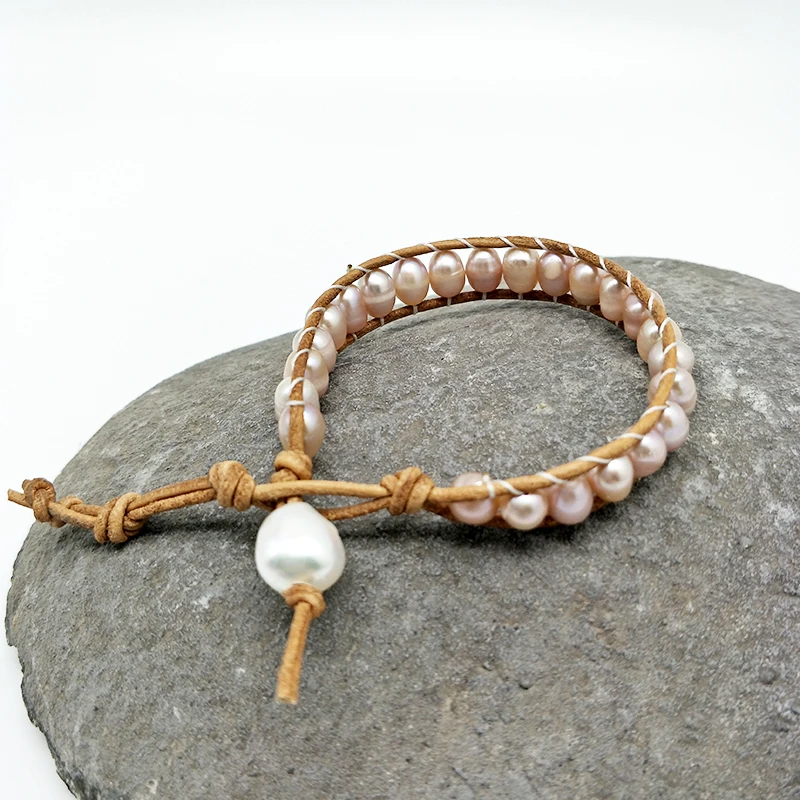 Новый модный плетеный браслет ручной работы под заказ розовый натуральный