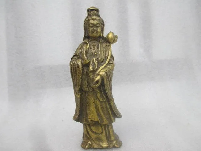 

In ancient China collectibles old copper statue of guanyin bodhisattva.