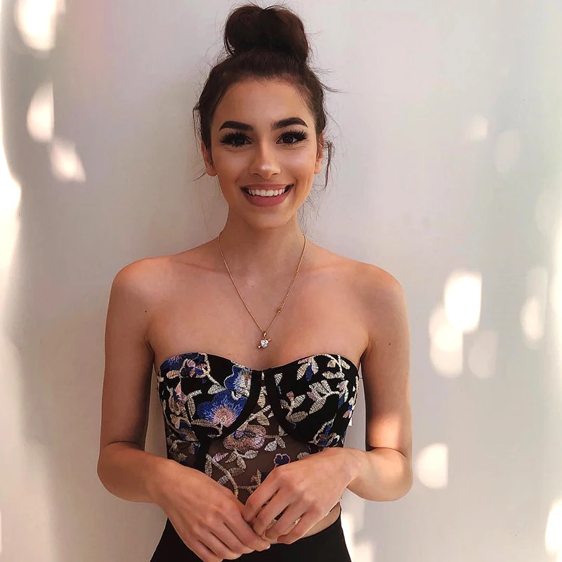 Женский топ бандо Weekeep укороченный в стиле пэчворк с пуш ап уличная одежда на лето