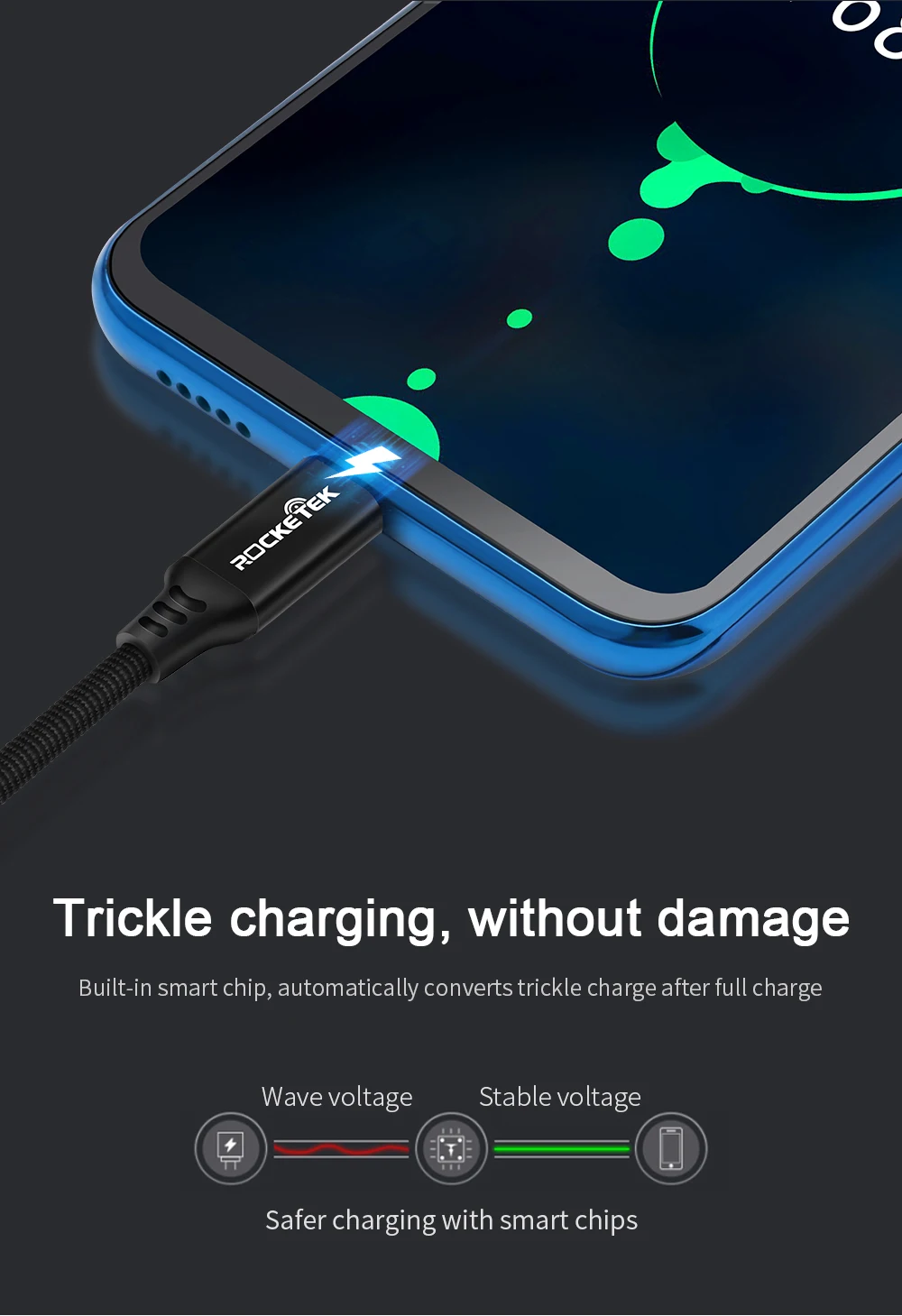Кабель Micro USB Rocketek type C USB-C для быстрой зарядки мобильного телефона type-C для samsung Galaxy S9 S8 Plus xiaomi redmi note 5 7