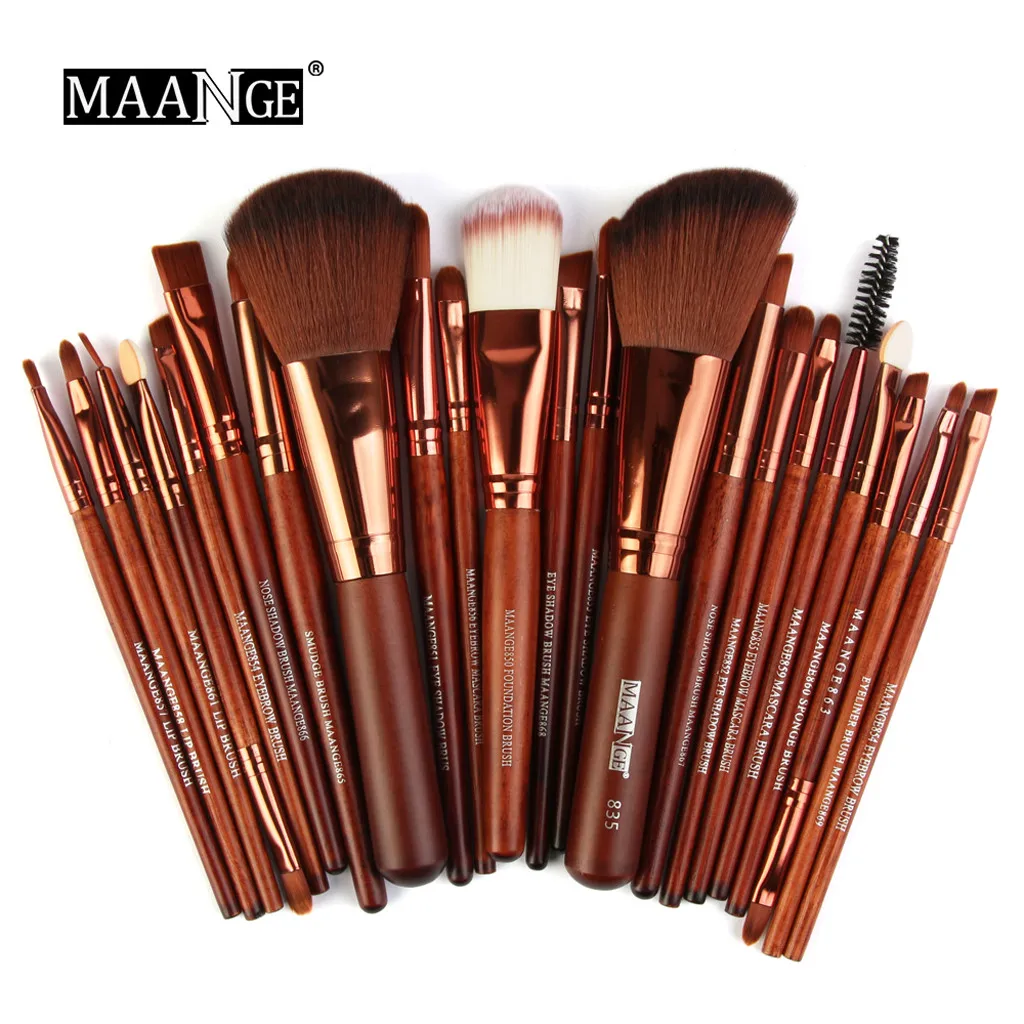 BW1 MAANGE, 22 шт, деревянные кисти для макияжа, косметический набор, набор кистей для макияжа, инструменты для макияжа, кисти для макияжа W10 - Handle Color: BW1