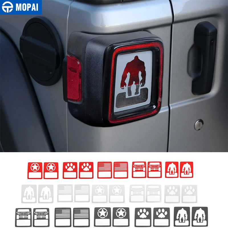 

MOPAI Metal Car Exterior Tail Light Cover Guards Decoration Accessories for Jeep Wrangler JL 2018+ for Jeep Gladiator JT 2018+