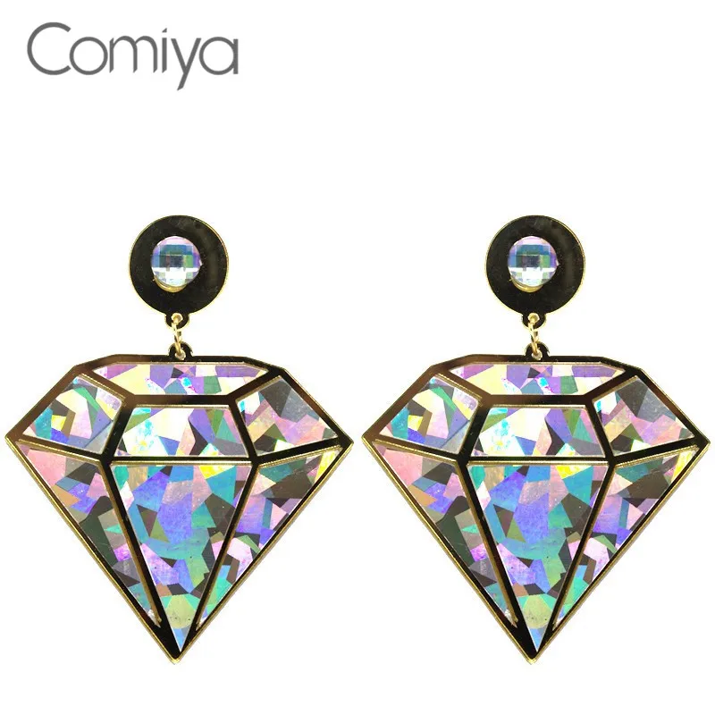 Серьги подвески Comiya Стразы геометрической формы в стиле стимпанк хип хоп женские
