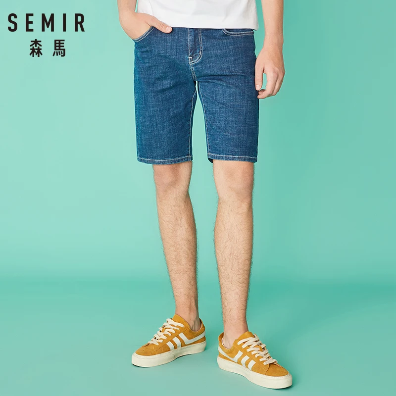 Джинсовые шорты SEMIR для мужчин студенческие летние мужские эластичные джинсы