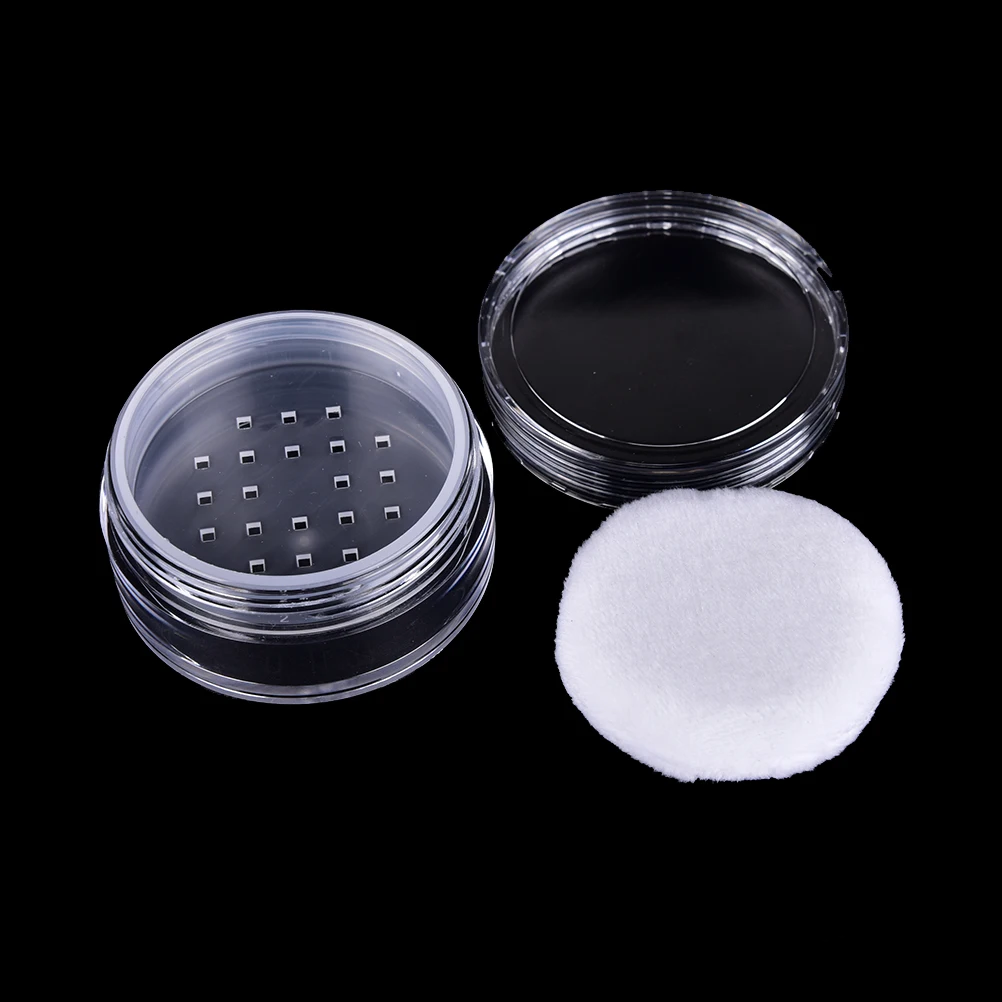 

3pcs/set Empty Loose Powder Compact With The Grid Sifter & Puff Jar Packing Container Powdery Cosmetic Case Cake Box