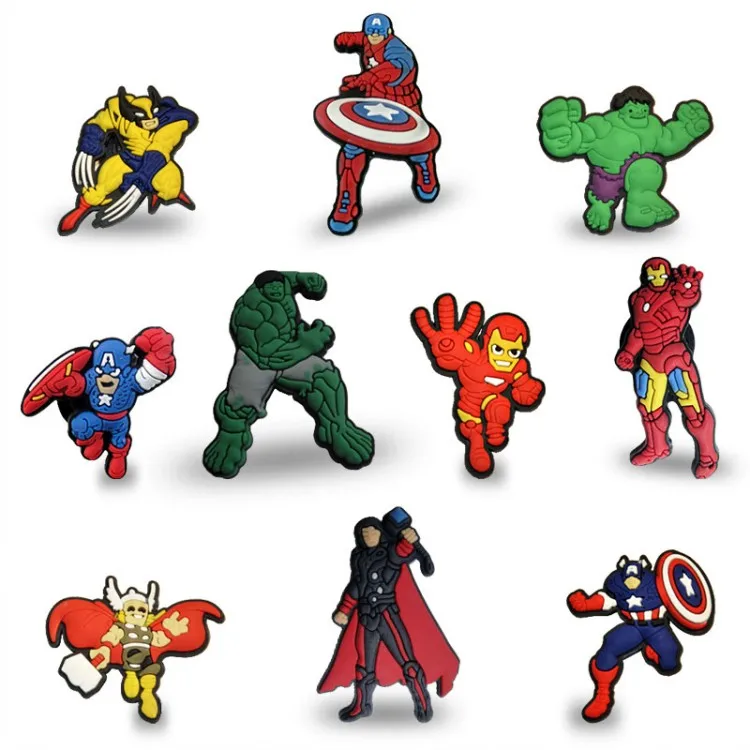 8-10 шт. с принтами "Marvel", "Мстители", "Халк", "Супермен шаржа PVC брошь с иконкой значок кнопки мини шпильки кнопка значки на рюкзак одежда шляпа Декор