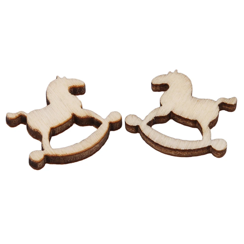 Елочные подвесные украшения из натурального дерева 100 шт. подарки на елку хлопья