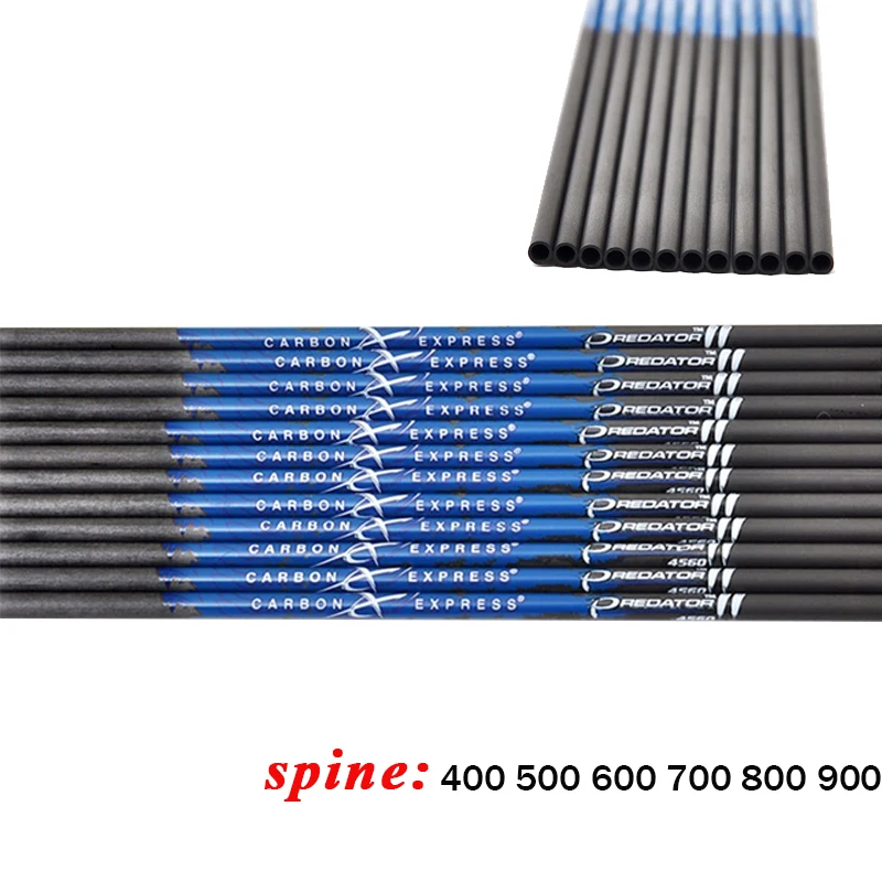 Охота стрельба из лука болты 6/12 шт. чистый углерод стрелка вал Spine600 900 ID4.2mm