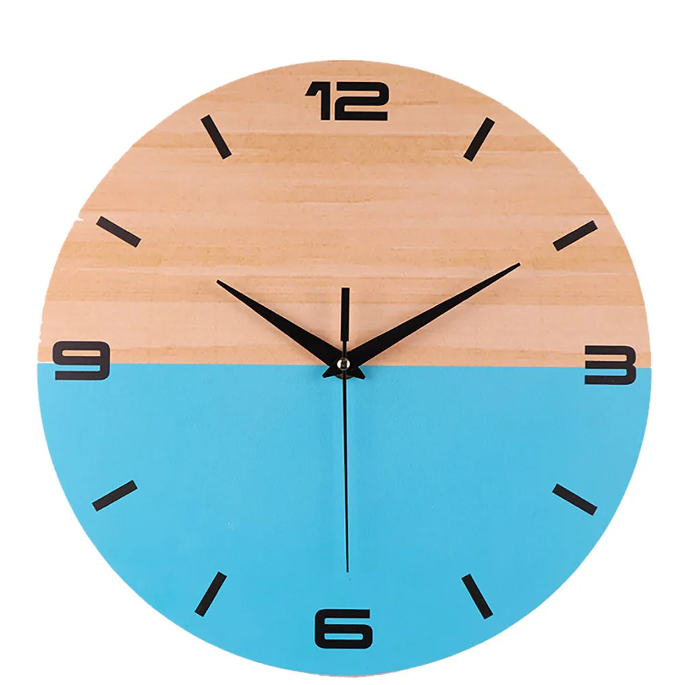 Портативные настенные часы Тихая развертка современные элегантные деревянные