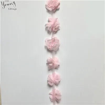 Многоцветные цветы 1 ярд 3D шифоновые цветы кружевное платье украшение кружевная ткань аппликация отделка шитье принадлежности для рукоделия аксессуары