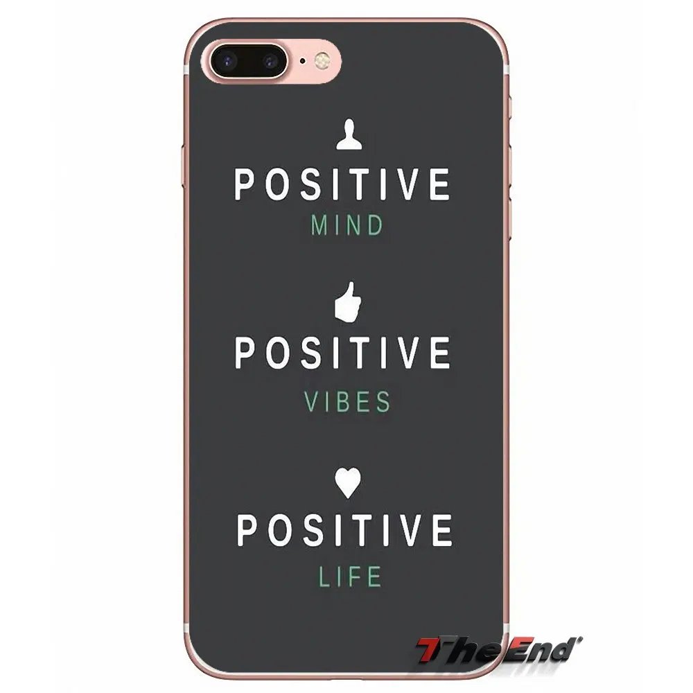 Прозрачный чехол из ТПУ для Sony Xperia Z Z1 Z2 Z3 Z5 compact M2 M4 M5 E3 T3 XA Aqua LG G4 G5 G3 G2 Mini Stay Positive Life