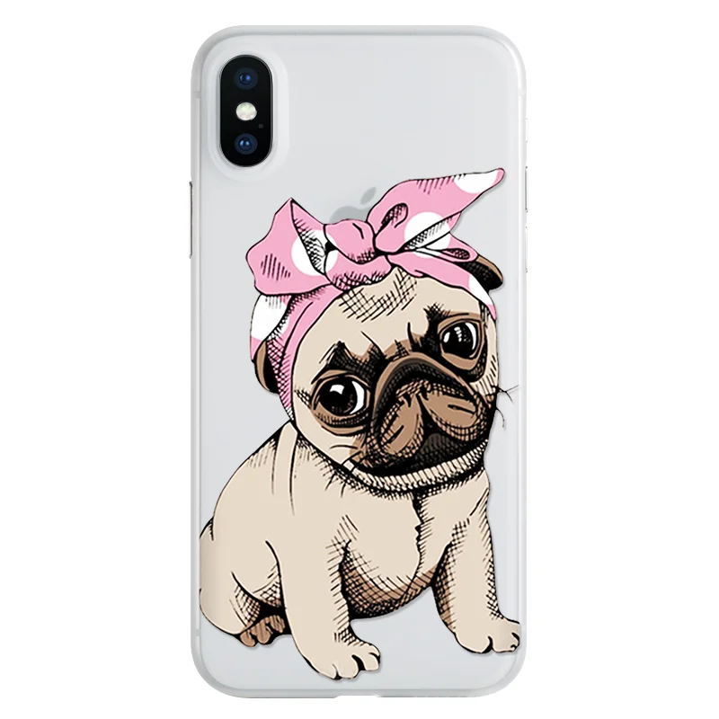 gouwaito Матовый белый чехол для iPhone 11 Pro Max для iPhone XS Max X XR чехол с мультипликационным бульдогом для iPhone 8 Plus 7 6 6S Plus 5 5S SE чехлы - Цвет: gouwaito