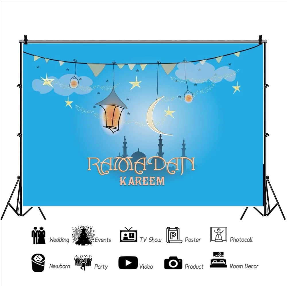 Laeacco фото Фоны мусульманский Рамадан Карим Moon Star церкви мультфильм партии