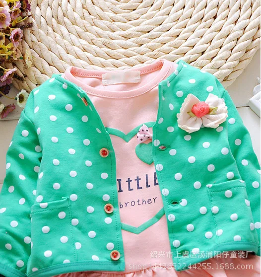 3 шт. детский спортивный костюм принцессы в горошек с длинным рукавом|Комплекты