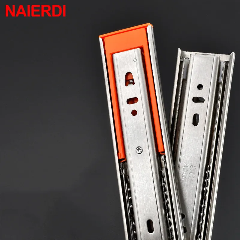 NAIERDI 10 &quot 22&quot из нержавеющей стали шкаф слайды мягкие закрытые три секции ящика