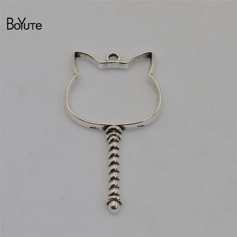 54x29MM-Silver BoYuTe(5 шт./лот) металлический сплав Микки Кэт ключ кролик оболочки пустой кулон ободок лоток DIY ручной работы формы для эпоксидной смолы - Окраска металла: 54x29MM-Silver