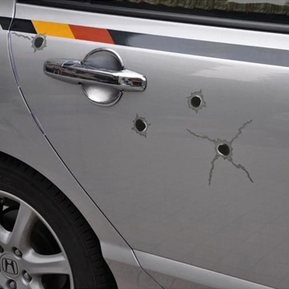 Горячая серый 24/32 Bullethole стикеры Наклейка Shothole для Авто шлем мотоцикл с чашкой