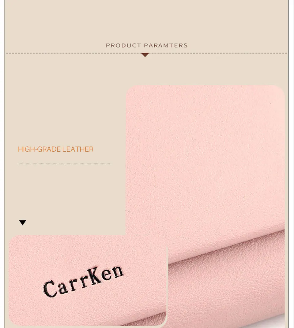 CarrKen, из искусственной кожи, Женский Длинный кошелек на застежке, Дамский кошелек, женские кошельки, кошелек, держатель для карт, монет, наличных, сумка, Portefeuille femme