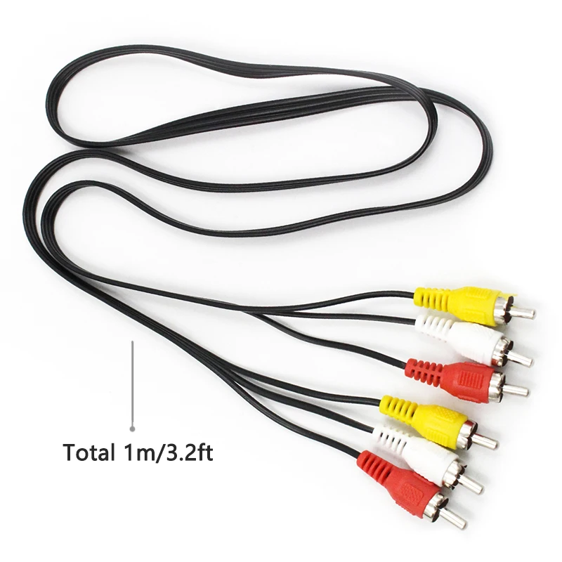 AV в 3RCA штекер 3 RCA Композитный Аудио Видео кабель 3X Розничная и оптовая продажа 1 м