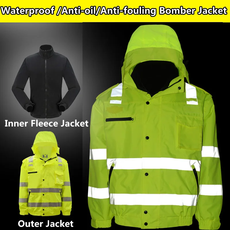 SFvest safety thermal jacket with fleece waterproof /Anti-oil/Anti-fouling Teflon winter free shipping | Безопасность и защита