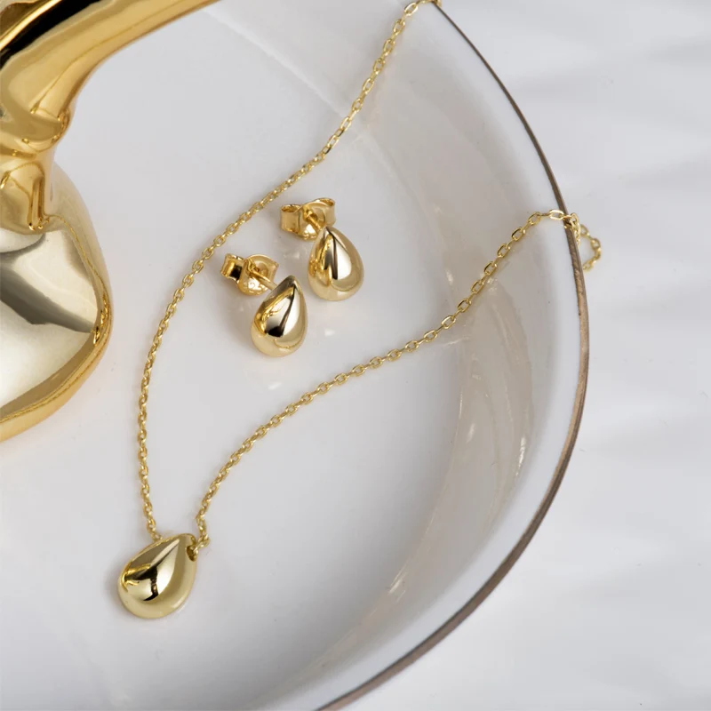 Minimalist Tiny Teardrop Pendant Necklace 925 Sterling Silver Delicate Water Drop for Woman Trendy Fashion Jewelry Gift | Украшения и