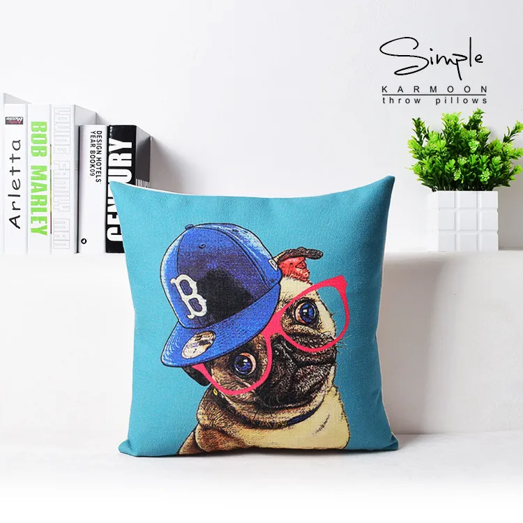 Забавные очки Жираф мопс собака кошка подушек белье Кепки декоративная подушка