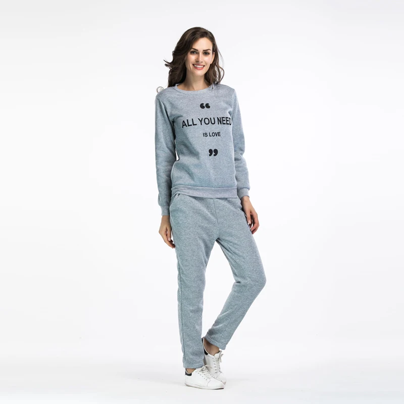 Фото Letter Print Two Piece Tracksuit Set Women Sweatshirt Pants Suit 2017 Autumn Casual Sportwear Female Clothing Track Letter Print Two Piece Tracksuit Set Women Sweatshirt Pants Suit 2017 Autumn Casual Sportwear Female Clothing Track