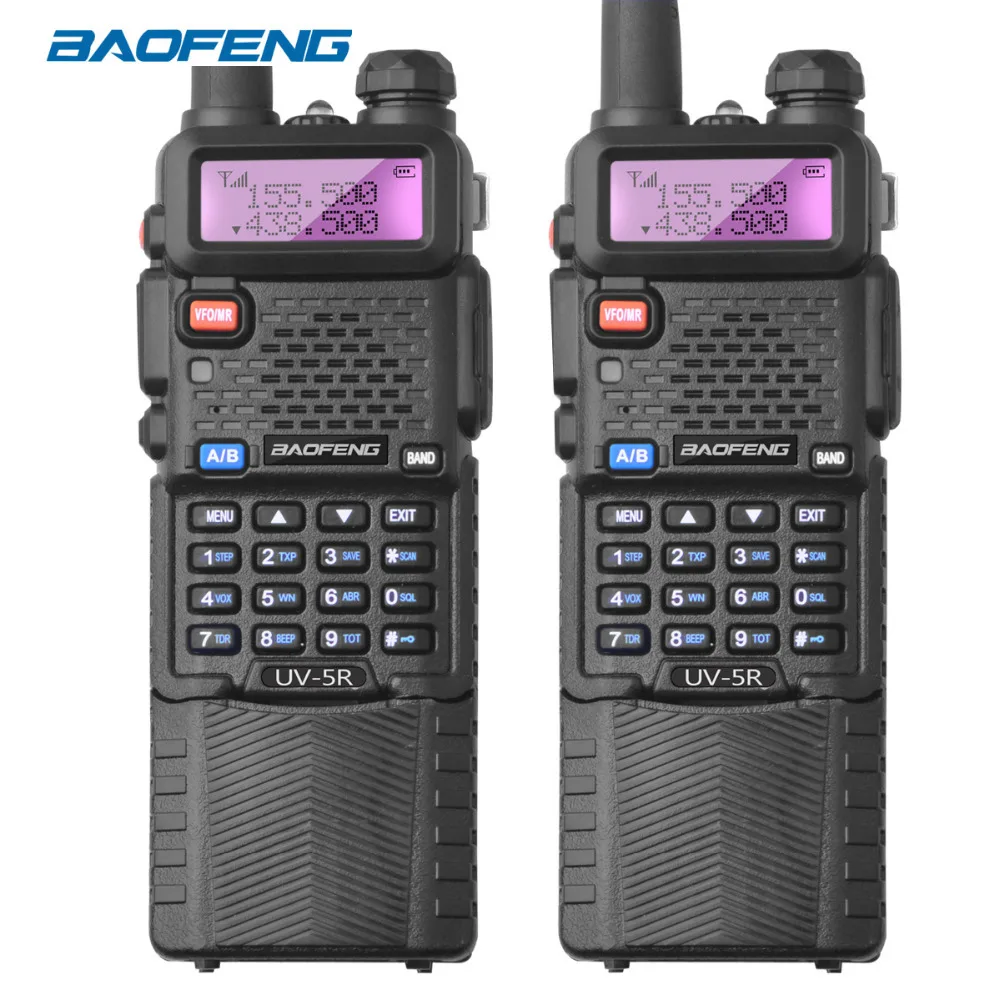 2 шт. Baofeng UV 5r радиостанция 3800 мАч длинная батарея UV5R рация UHF VHF walky talky Ham Радио для