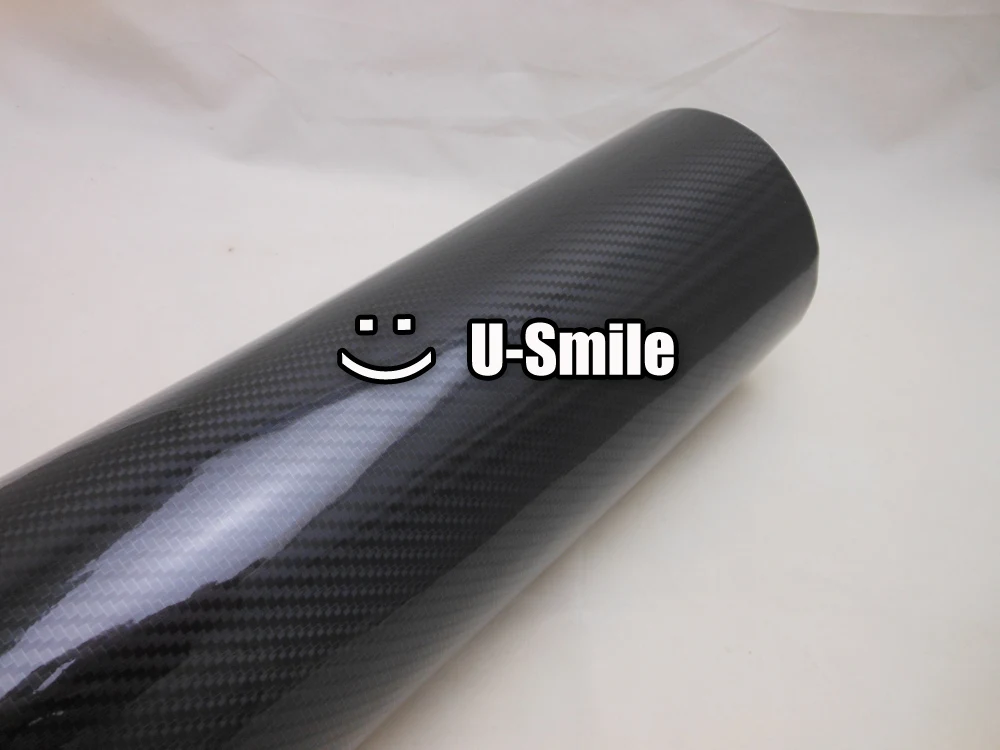 Глянцевая черная 5D виниловая пленка из углеродного волокна для обертывания