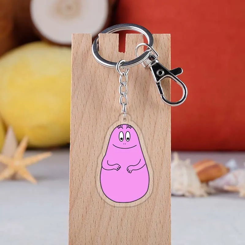 Брелки для ключей в стиле аниме Les barbapпа Модные Акриловые Подвески виде