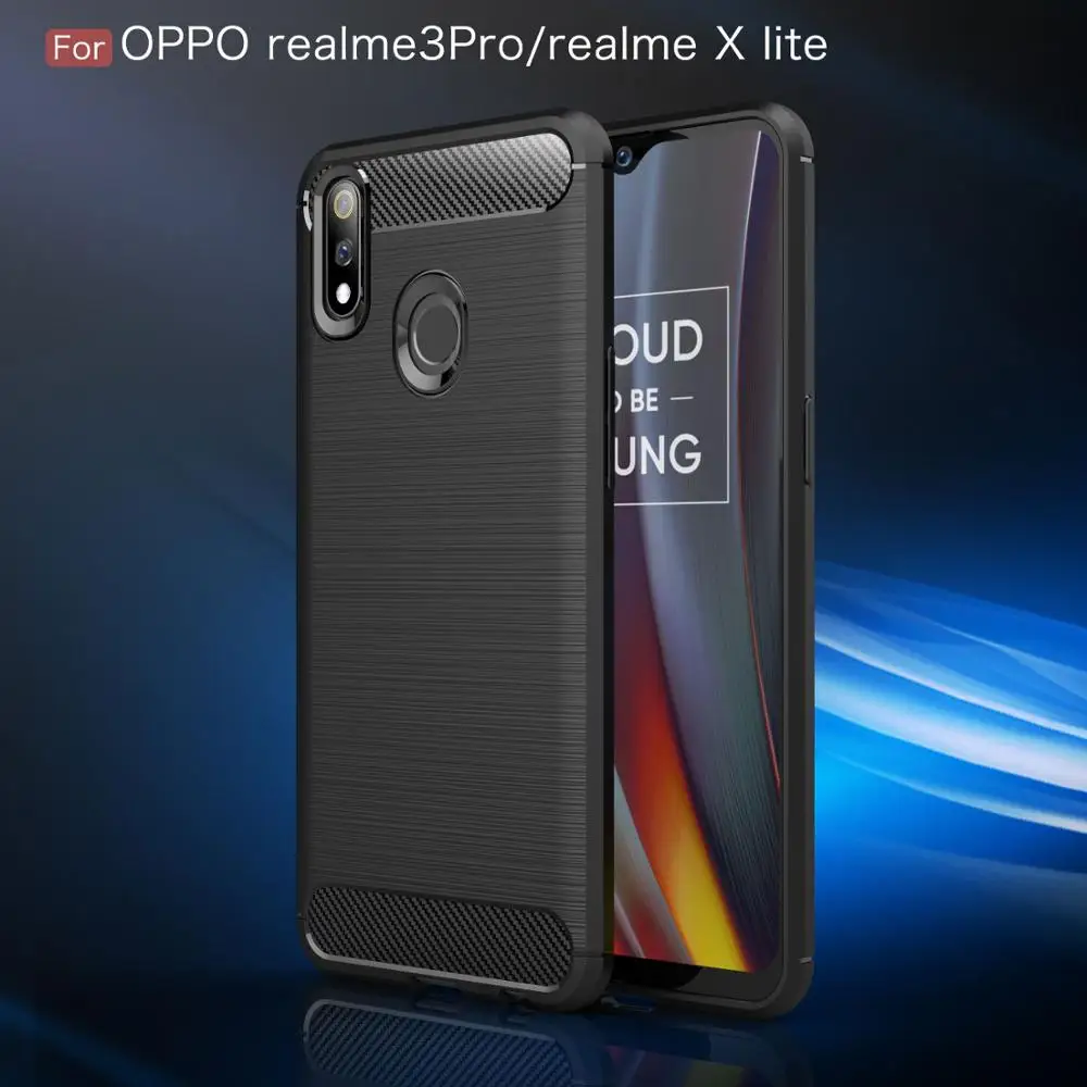 

Carbon Fiber Case For OPPO Realme 3 Pro Silicone Soft Shockproof Phone Cover For OPPO Realme 3 Case Coque Fundas Etui Capa