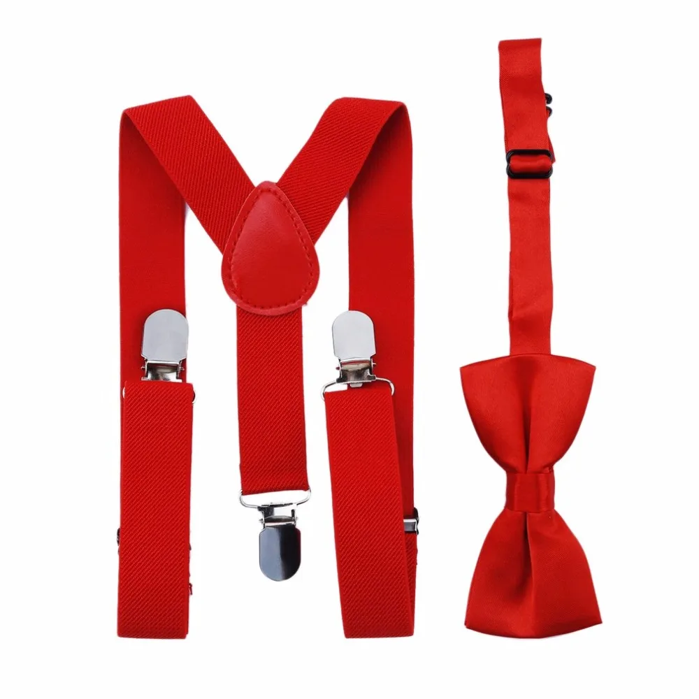 1PC Kids Elastic Suspenders & Bow Tie Matching Tuxedo Suit Unisex Boy Girl Bowtie Children Costume Adjustable Y Back Brace Belt|Мужские