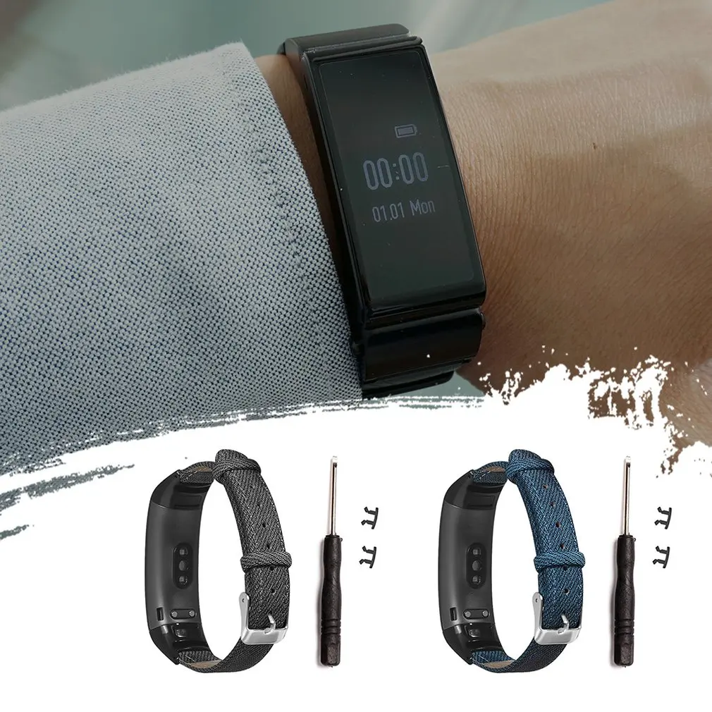 Джинсовый ремешок для часов из натуральной кожи для huawei 3/3 Pro Smart Watch Band