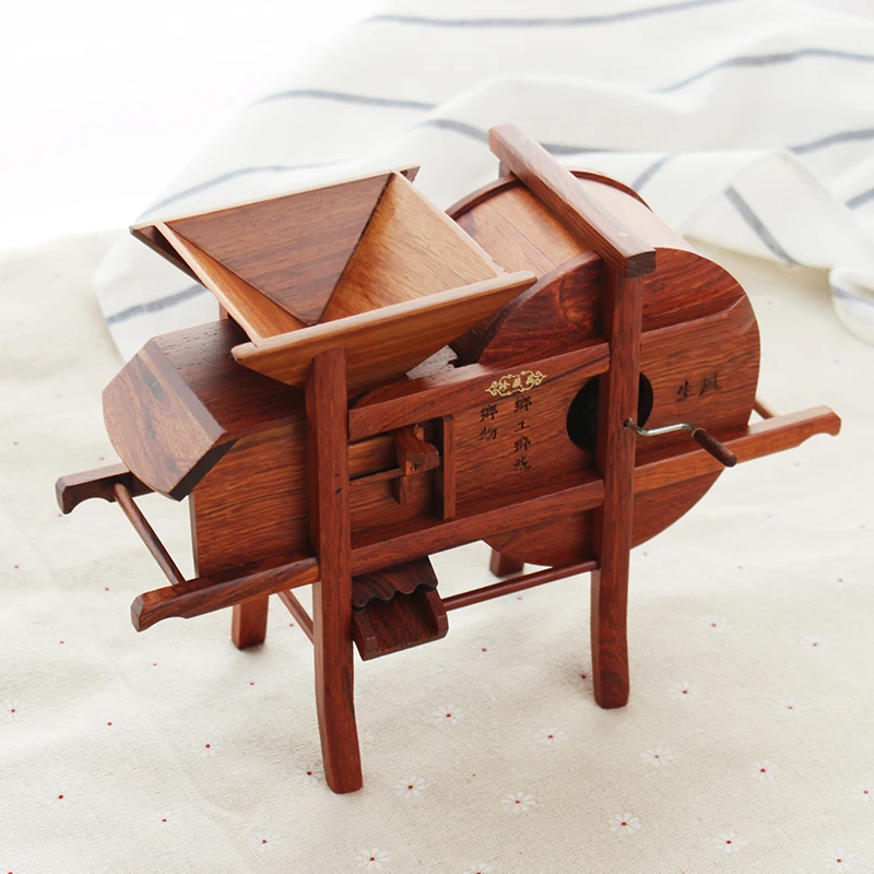 Миниатюрная модель с резьбой из красного дерева мельница каменная Набор Из