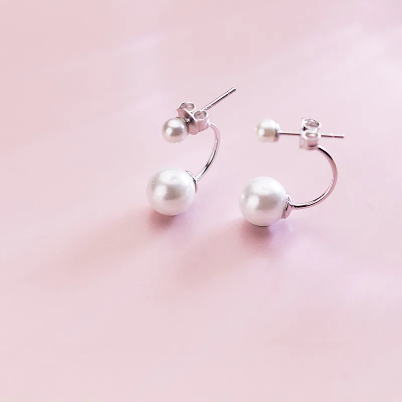 Серьги-гвоздики женские из серебра 100% пробы с натуральным жемчугом | Украшения и