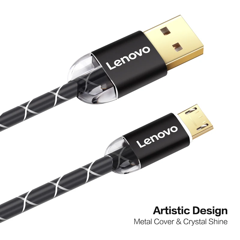 Lenovo 5 шт./лот 1 м кабеля Micro USB светодиодный световой Быстрая зарядка кабель для samsung