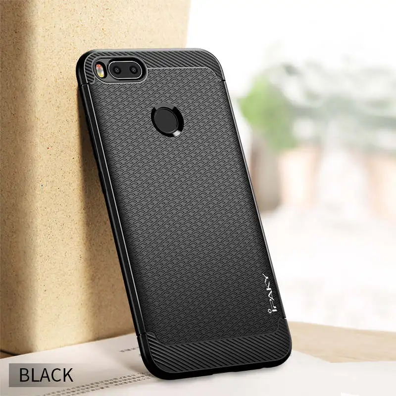 Black Xiaomi mi A1 Чехол IPAKY силиконовый мягкий чехол для Xiaomi mi 5X текстура ударопрочный корпус xio mi A1 mi 5X global Phone Shell Чехол - Цвет: Black