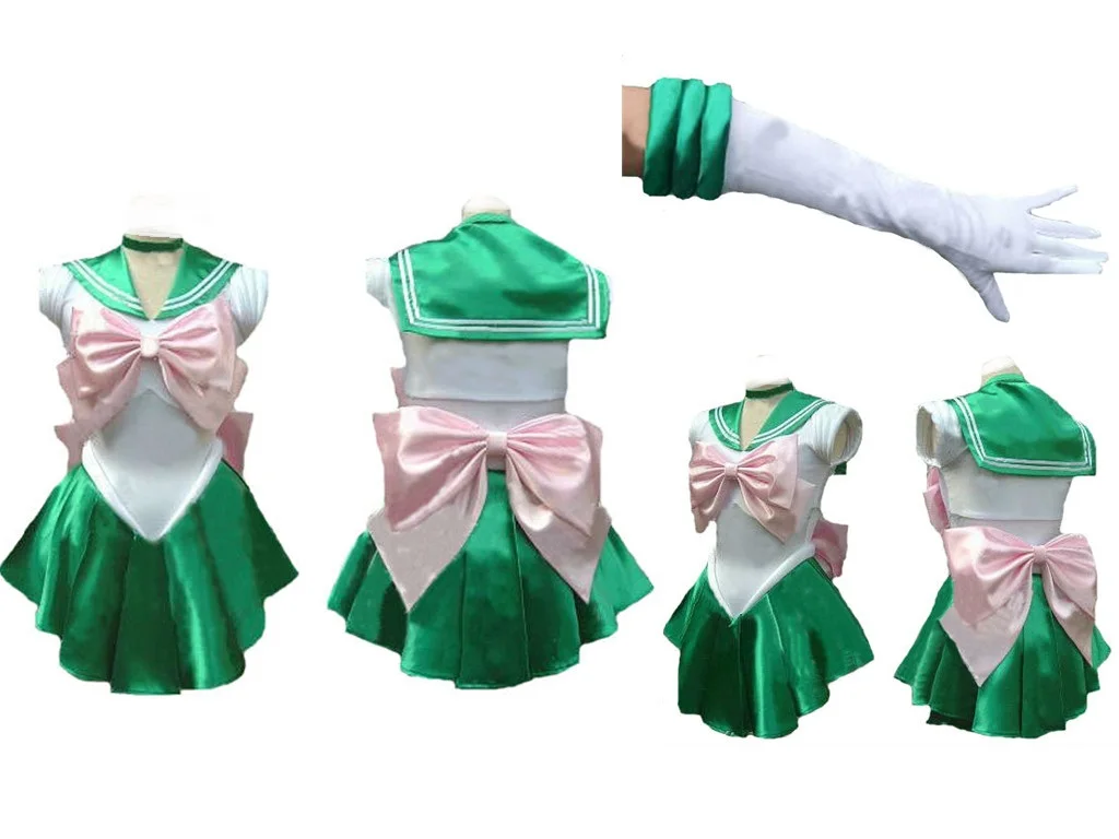 Sailor moon sailormoon venus Aino Minako Косплей Костюм с перчаткой и тиарой| |