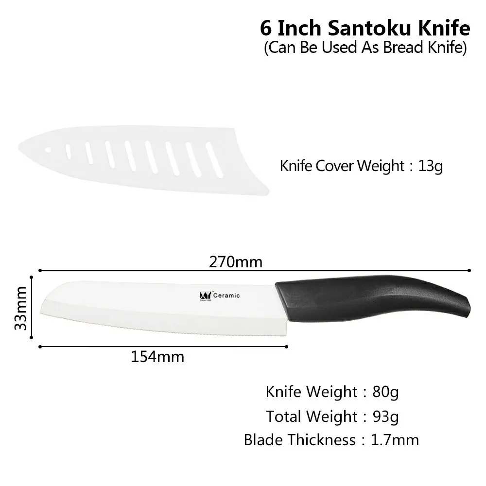 XYj набор керамических ножей Santoku 6 &quot японский нож шеф повара резак для хлеба