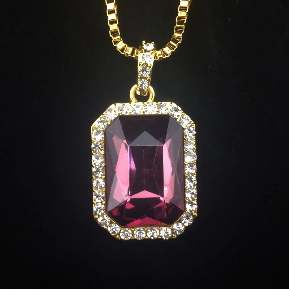 Iftec новые мужские Bling Rhinestone кулон Цепочки и ожерелья 24 &quot30&quot поле золотой цепи