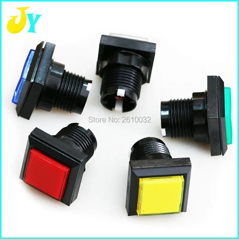 

10pcs / set 33mm LED Illuminated Arcade Button 12V Square Push Button with Micro Switch for Coin Operated Games