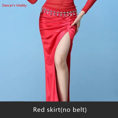 skirt Женский костюм для танца живота, одежда для восточных танцев для женщин, сексуальный сетчатый топ с длинными рукавами/раздельная длинная юбка, костюмы - Цвет: skirt