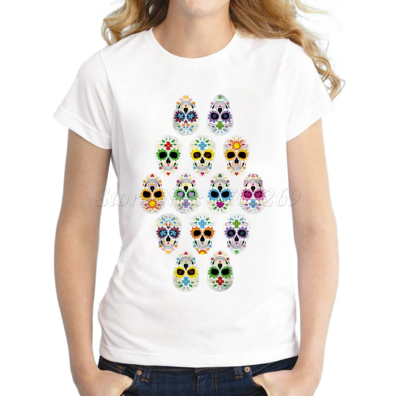 Новинка 2018 модная групповая женская футболка с принтом черепа женские